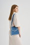 Lucky Bees Bolso de Hombro Azul y Crema